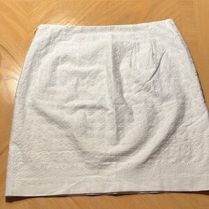 Talbots White Embroidered Mini Skirt